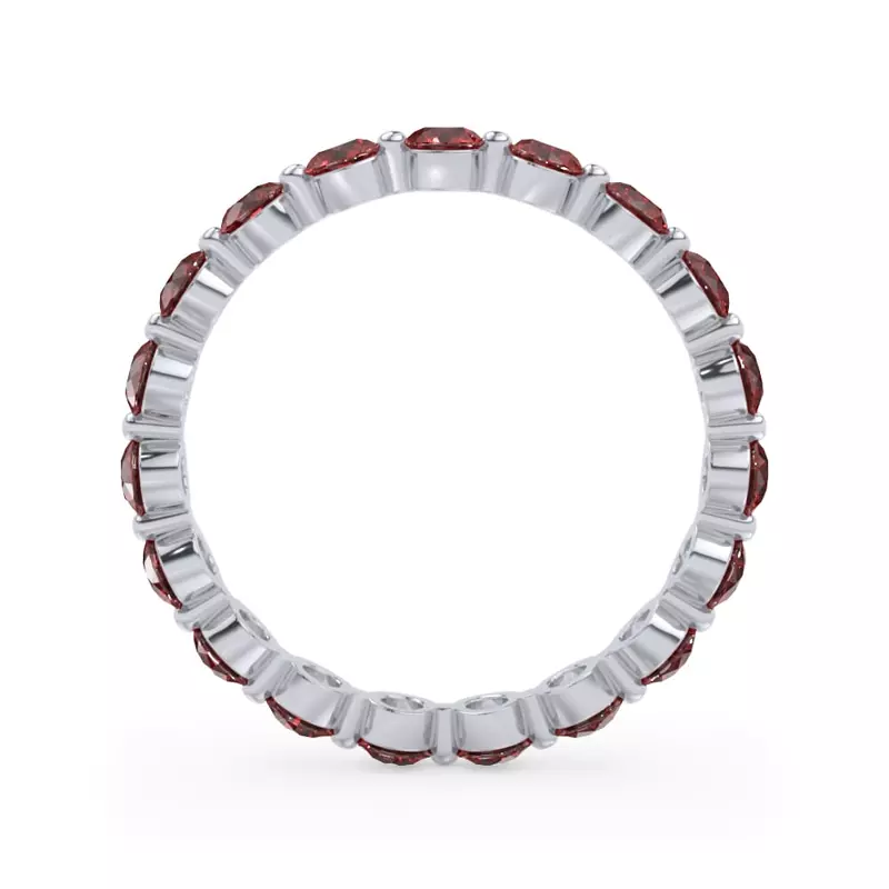 18K White Gold Ruby Shared Prong Eternity Ring