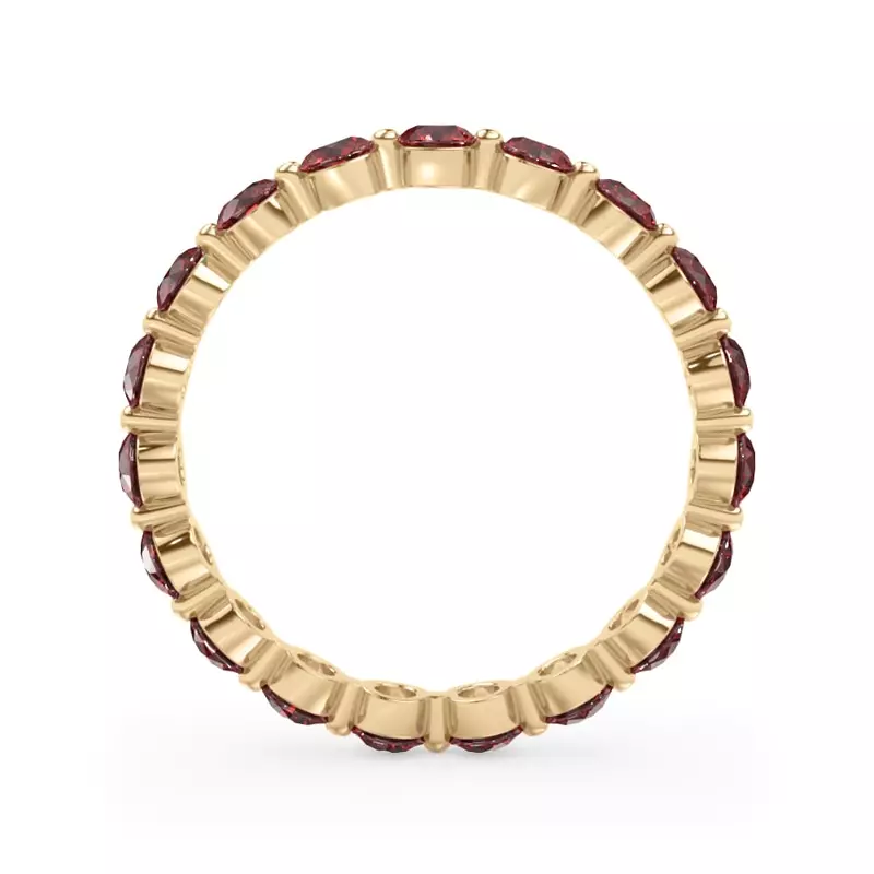 18K Yellow Gold Ruby Shared Prong Eternity Ring