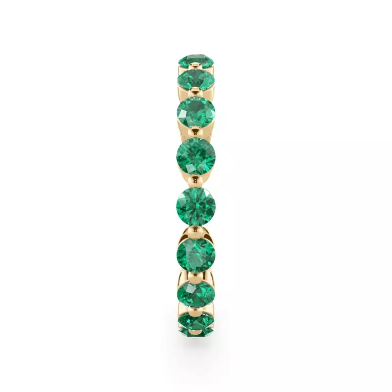 14K Yellow Gold EmeraId Shared Prong Eternity Ring