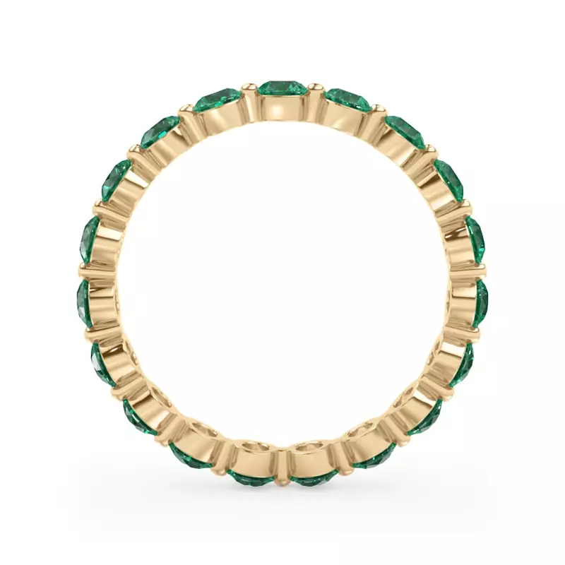 14K Yellow Gold EmeraId Shared Prong Eternity Ring