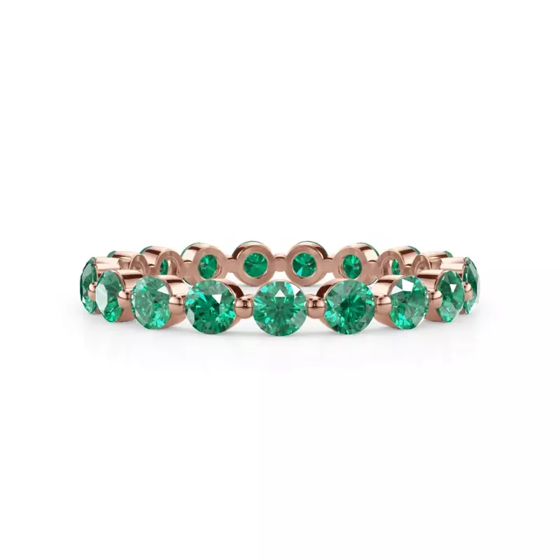 EmeraId Shared Prong Eternity Ring