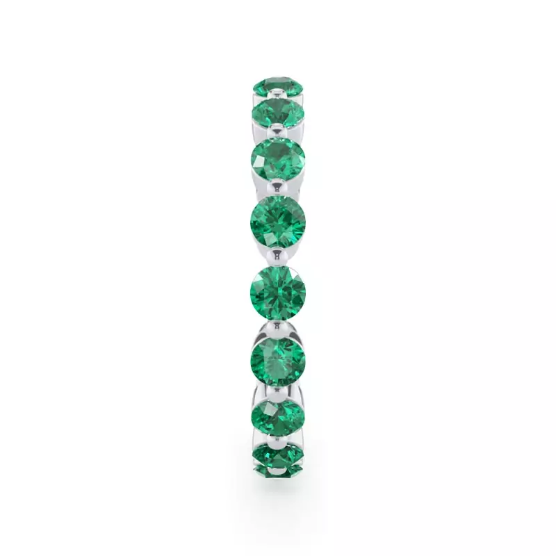 Platinum EmeraId Shared Prong Eternity Ring