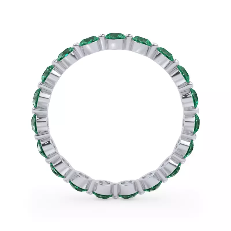 Platinum EmeraId Shared Prong Eternity Ring