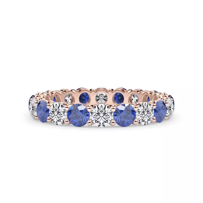 Classic Sapphire and Lab Diamond Eternity Band