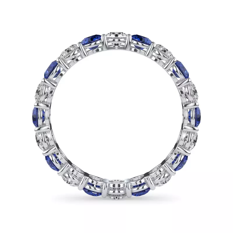 Platinum Classic Sapphire and Diamond Eternity Band