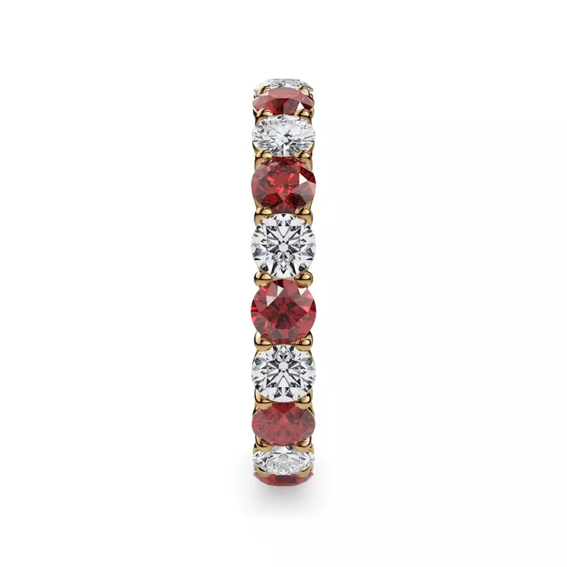 14K Yellow Gold Classic Ruby and Diamond Eternity Band