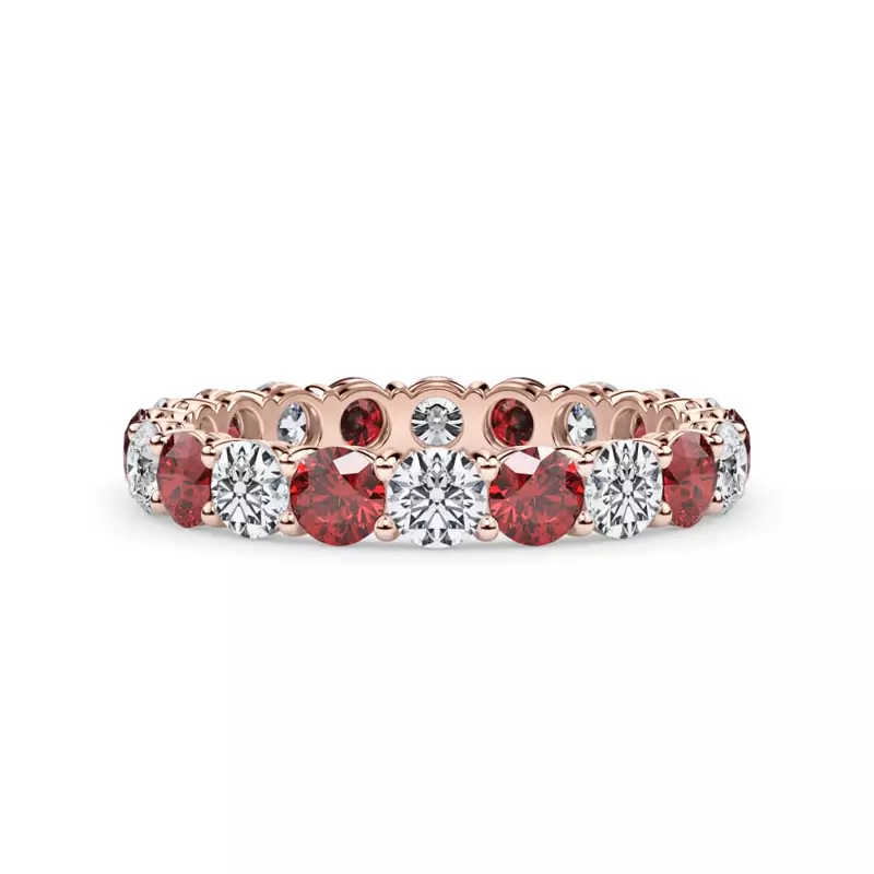 Classic Ruby and Diamond Eternity Band