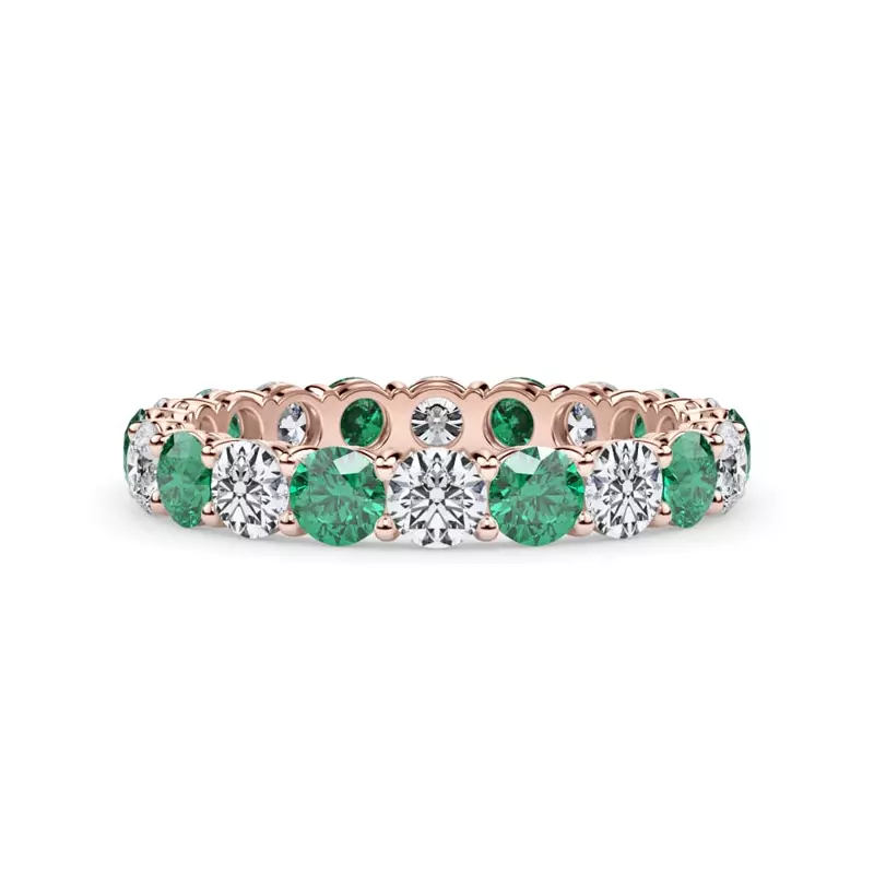 Classic EmeraId and Lab Diamond Eternity Band