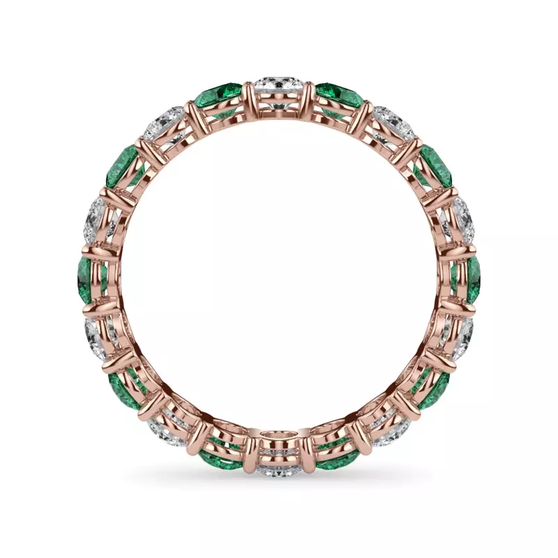 Classic EmeraId and Diamond Eternity Band
