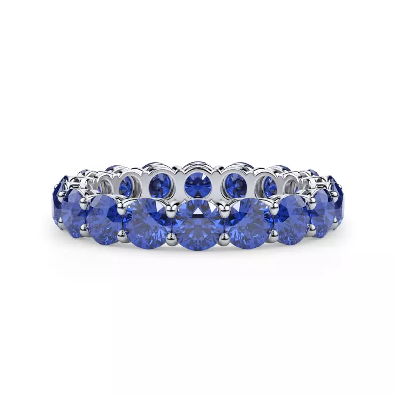 14K White Gold Classic Sapphire Eternity Band