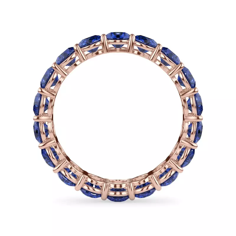 18K Rose Gold Classic Sapphire Eternity Band