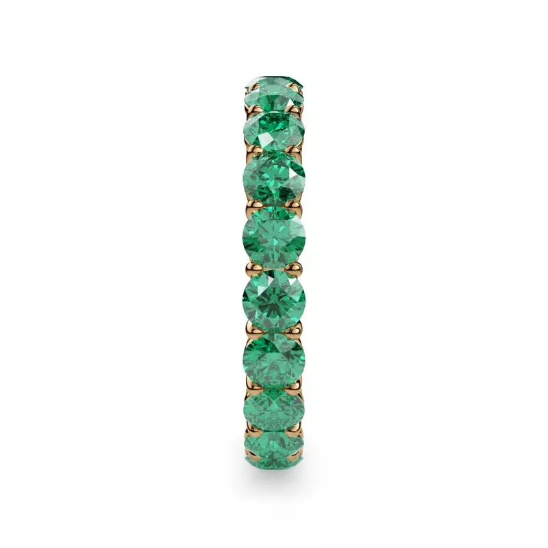14K Yellow Gold Classic Emerald Eternity Band
