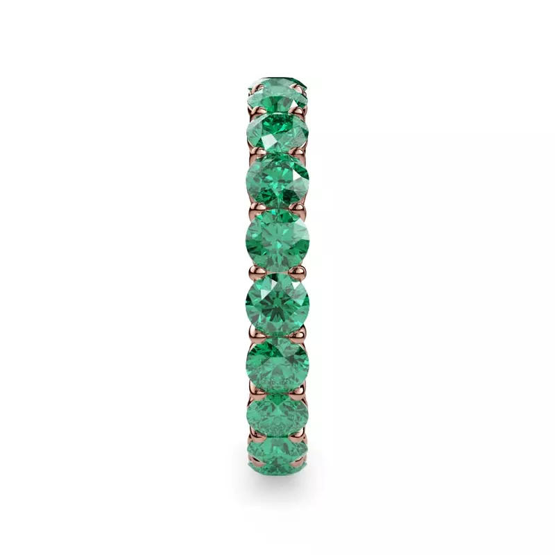 18K Rose Gold Classic Emerald Eternity Band