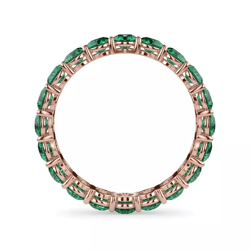 18K Rose Gold Classic Emerald Eternity Band