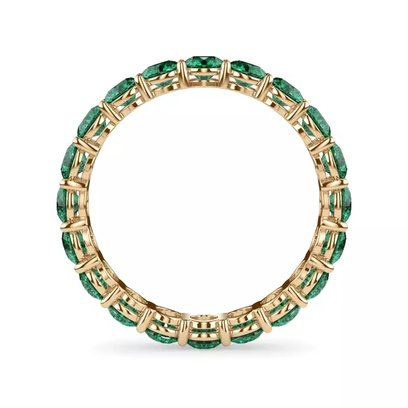 18K Yellow Gold Classic Emerald Eternity Band