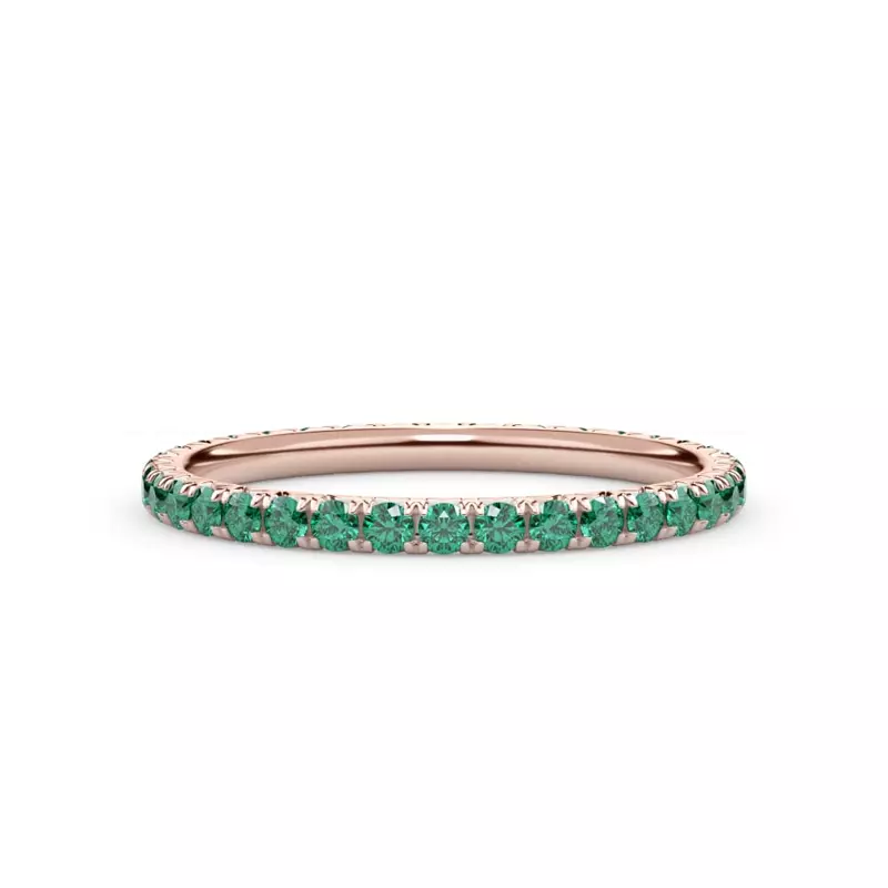 Emerald Pavé Eternity Band