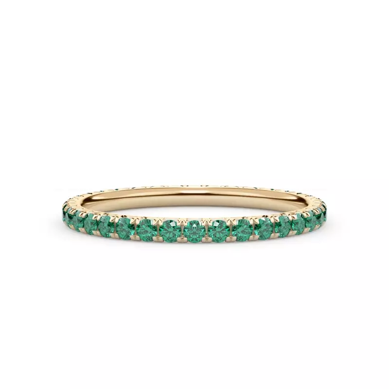 14K Yellow Gold Emerald Pavé Eternity Band