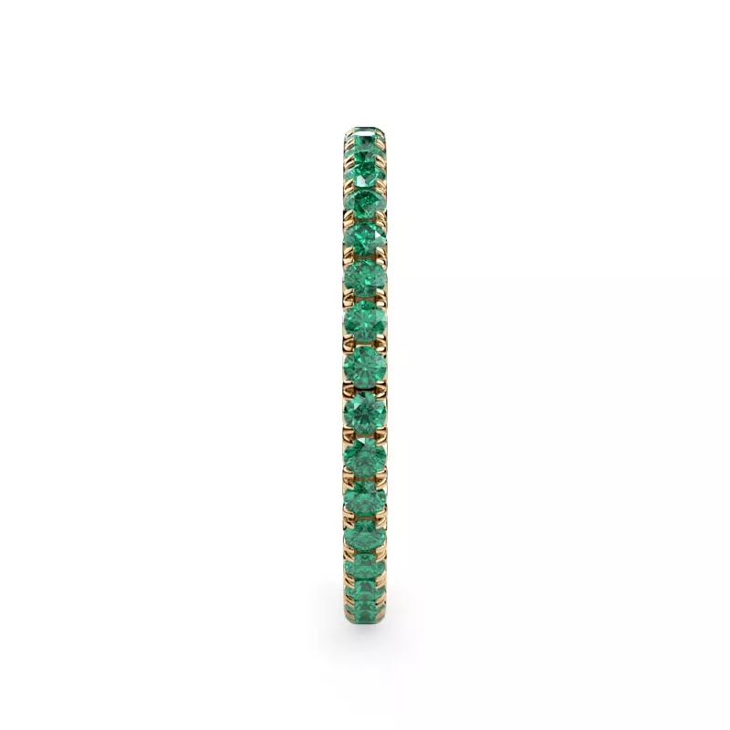 14K Yellow Gold Emerald Pavé Eternity Band