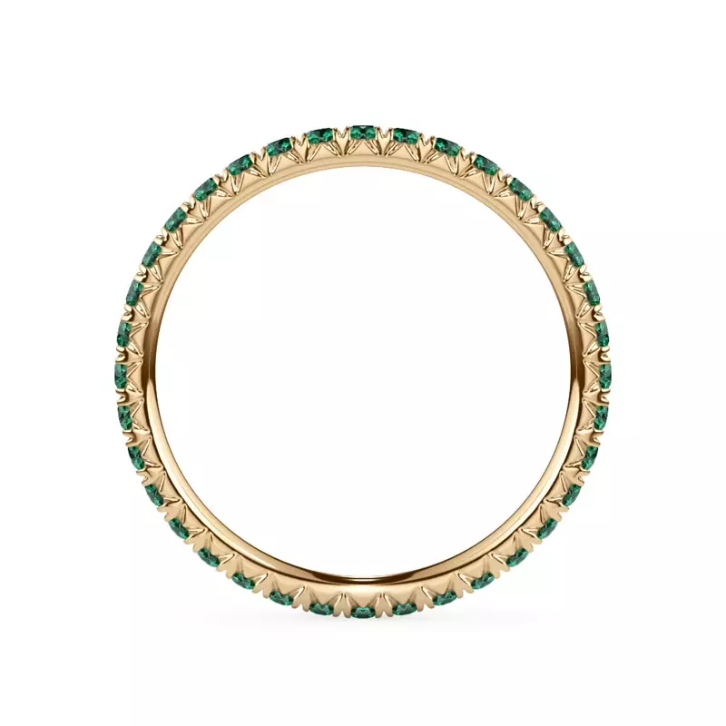 14K Yellow Gold Emerald Pavé Eternity Band