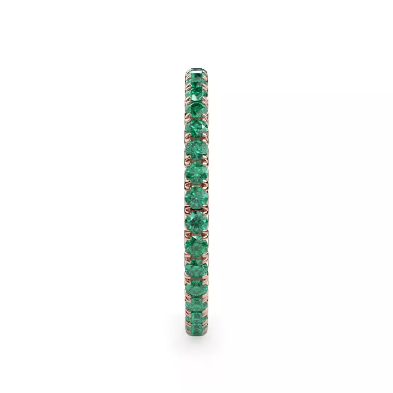 18K Rose Gold Emerald Pavé Eternity Band