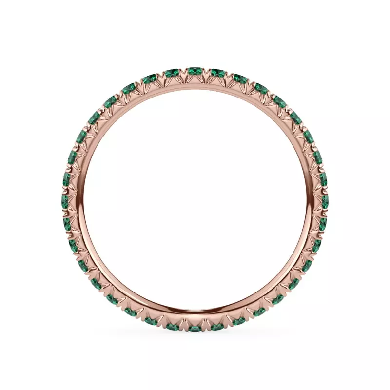 18K Rose Gold Emerald Pavé Eternity Band