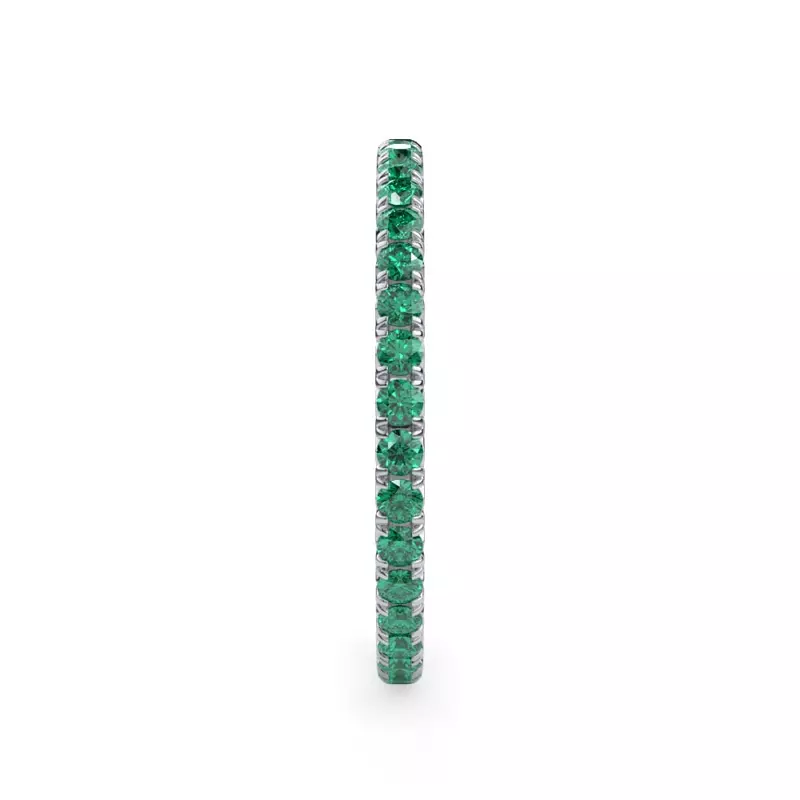 Platinum Emerald Pavé Eternity Band