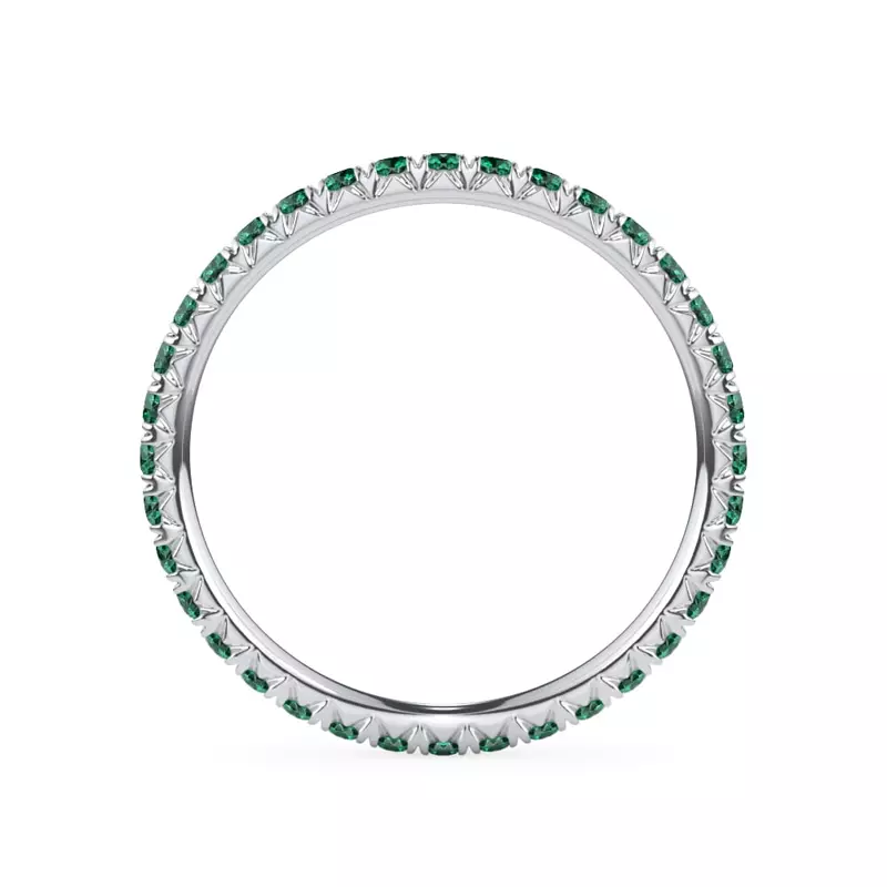 Platinum Emerald Pavé Eternity Band
