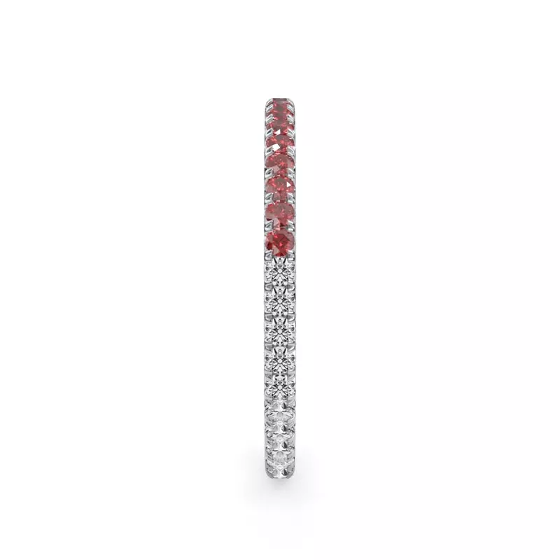 14K White Gold Dual Harmony Ruby and Lab Diamond Eternity Band