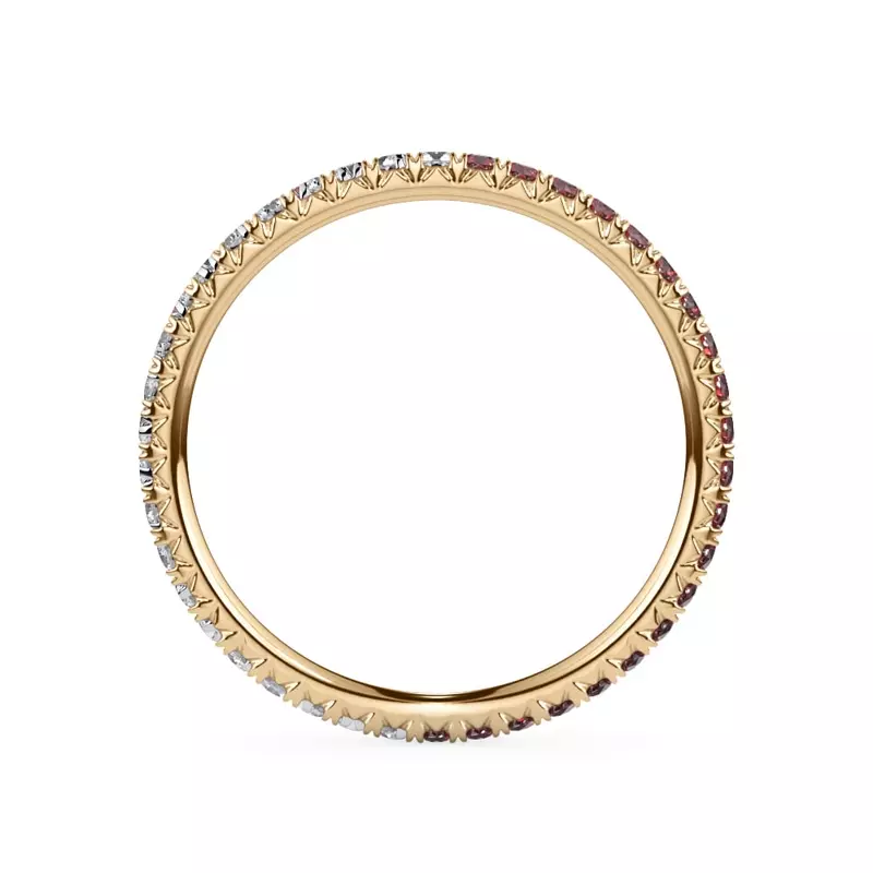 14K Yellow Gold Dual Harmony Ruby and Lab Diamond Eternity Band