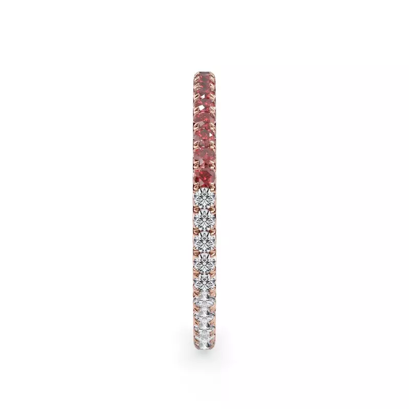 18K Rose Gold Dual Harmony Ruby and Lab Diamond Eternity Band