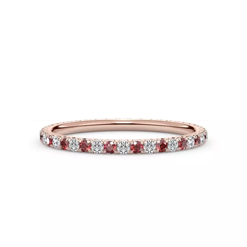 Ruby and Lab Diamond Pavé Eternity Band