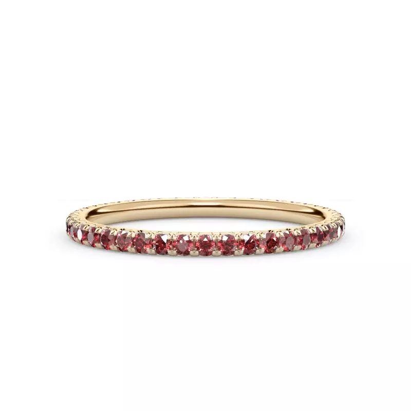 14K Yellow Gold Ruby Pavé Eternity Band