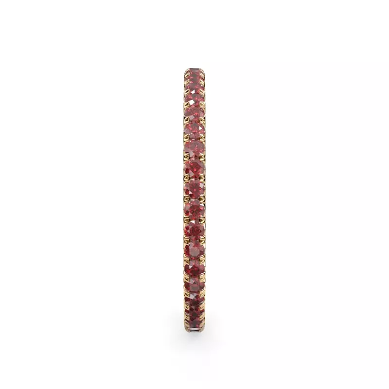 14K Yellow Gold Ruby Pavé Eternity Band