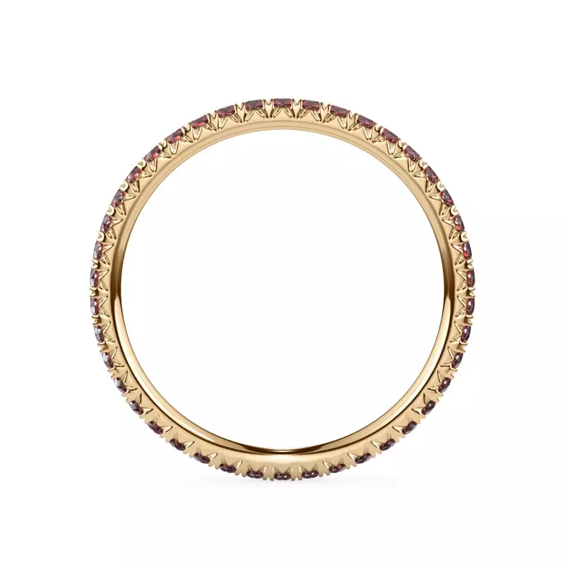 14K Yellow Gold Ruby Pavé Eternity Band