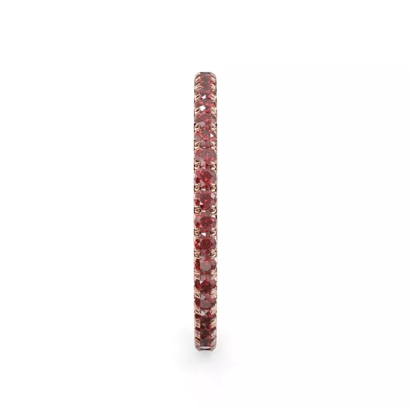 18K Rose Gold Ruby Pavé Eternity Band