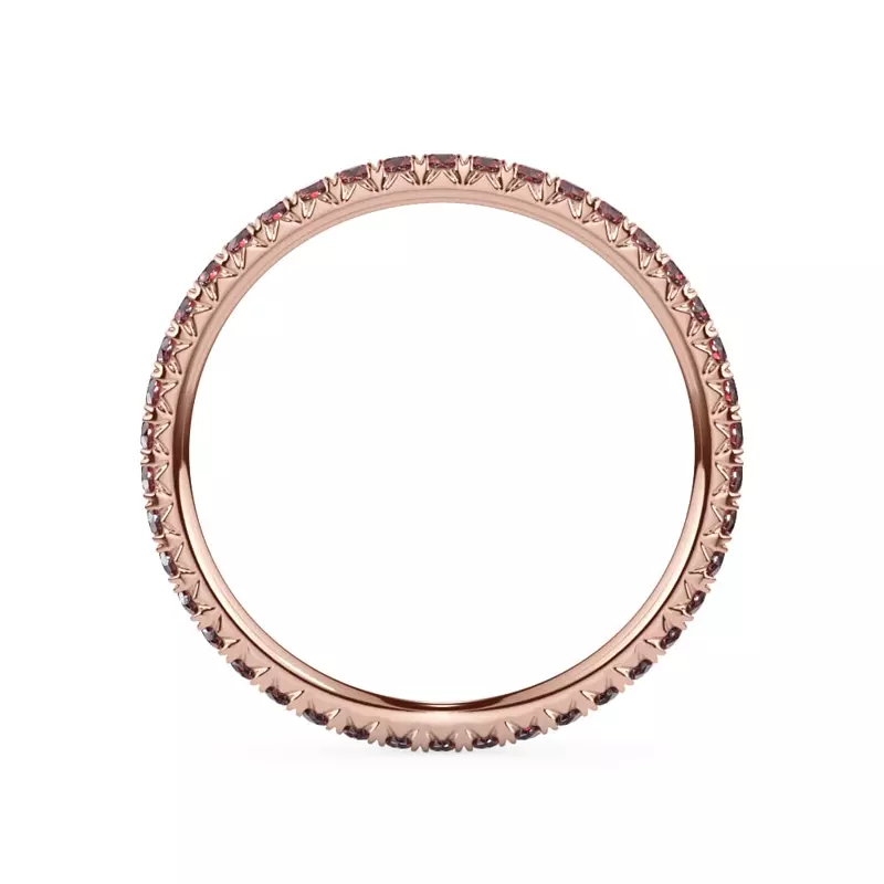 18K Rose Gold Ruby Pavé Eternity Band