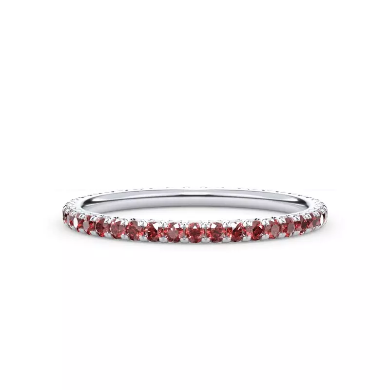 Platinum Ruby Pavé Eternity Band