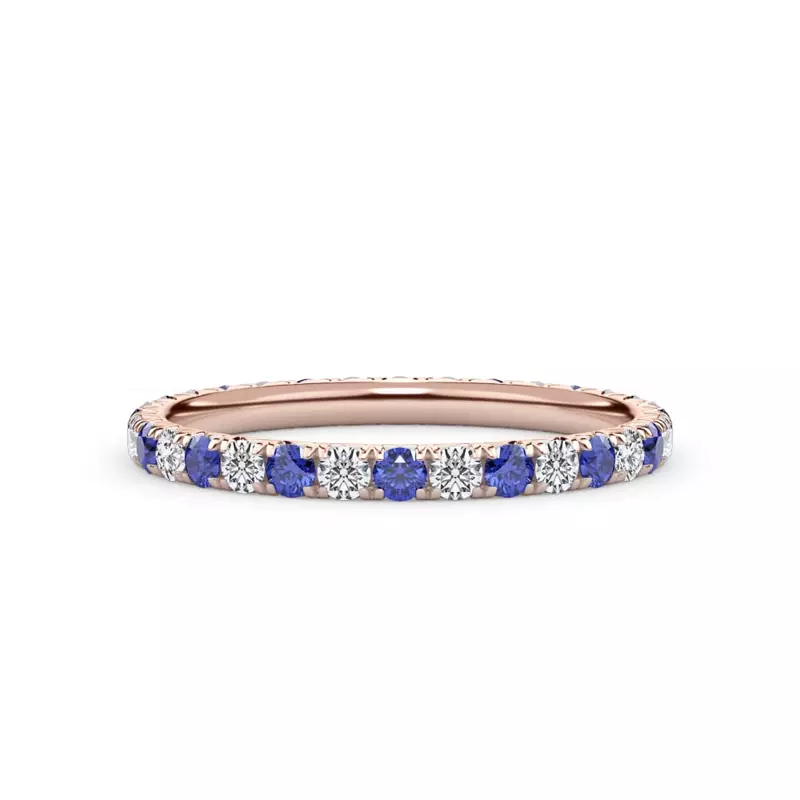 Sapphire and Diamond Pavé Eternity Band