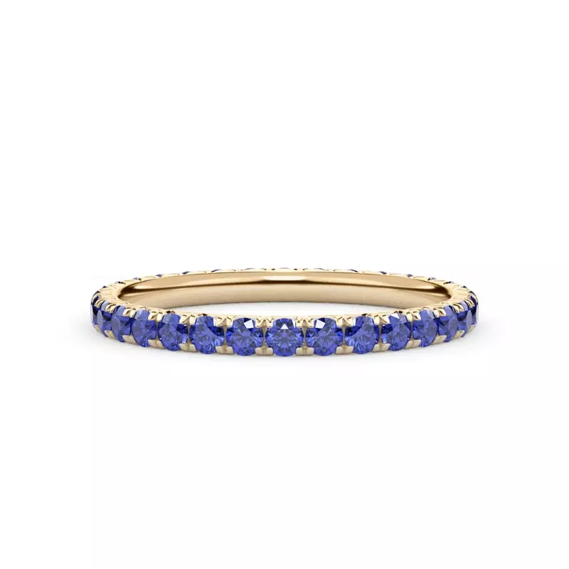14K Yellow Gold Sapphire Pavé Eternity Band