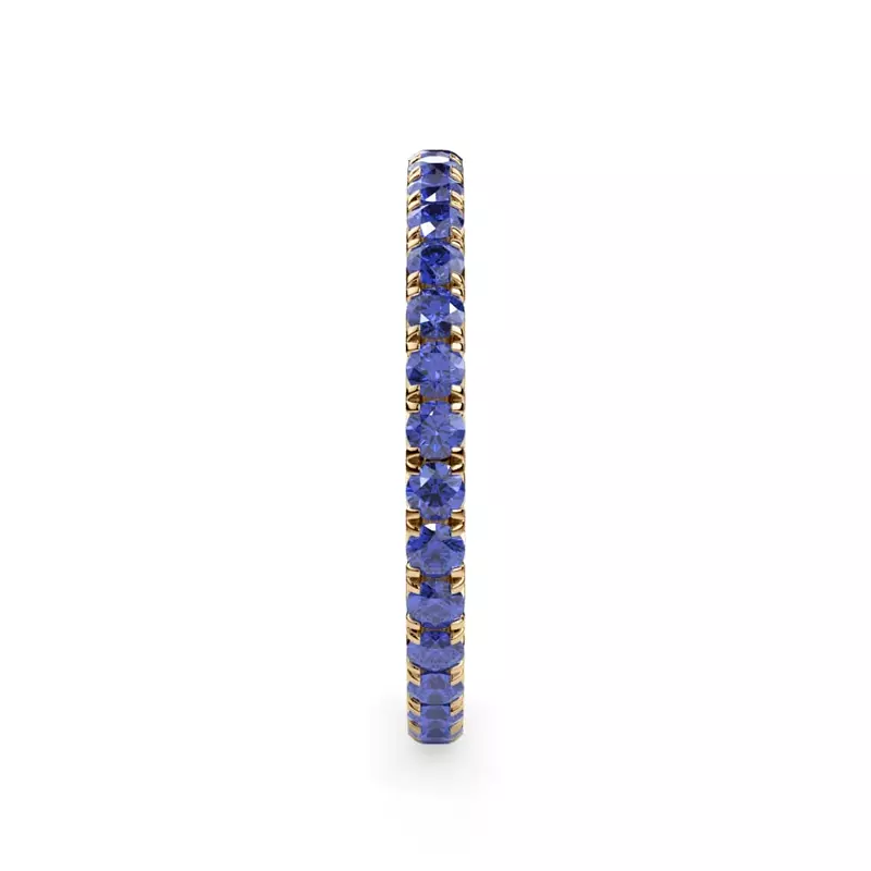 14K Yellow Gold Sapphire Pavé Eternity Band