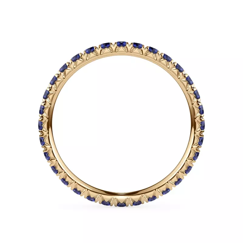 14K Yellow Gold Sapphire Pavé Eternity Band