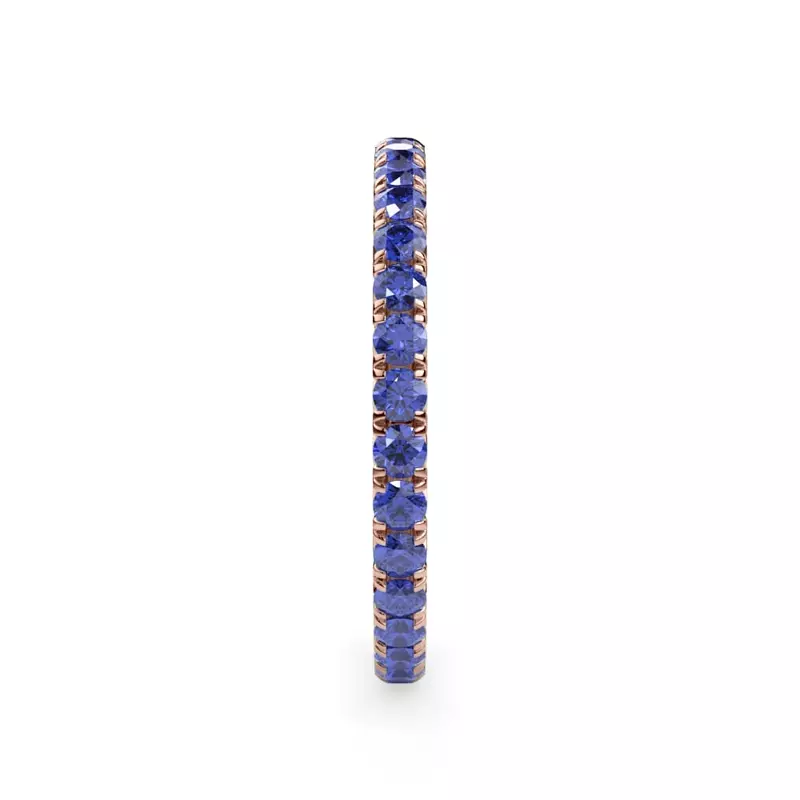 18K Rose Gold Sapphire Pavé Eternity Band