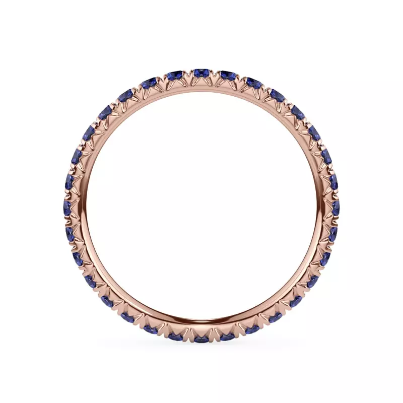 18K Rose Gold Sapphire Pavé Eternity Band