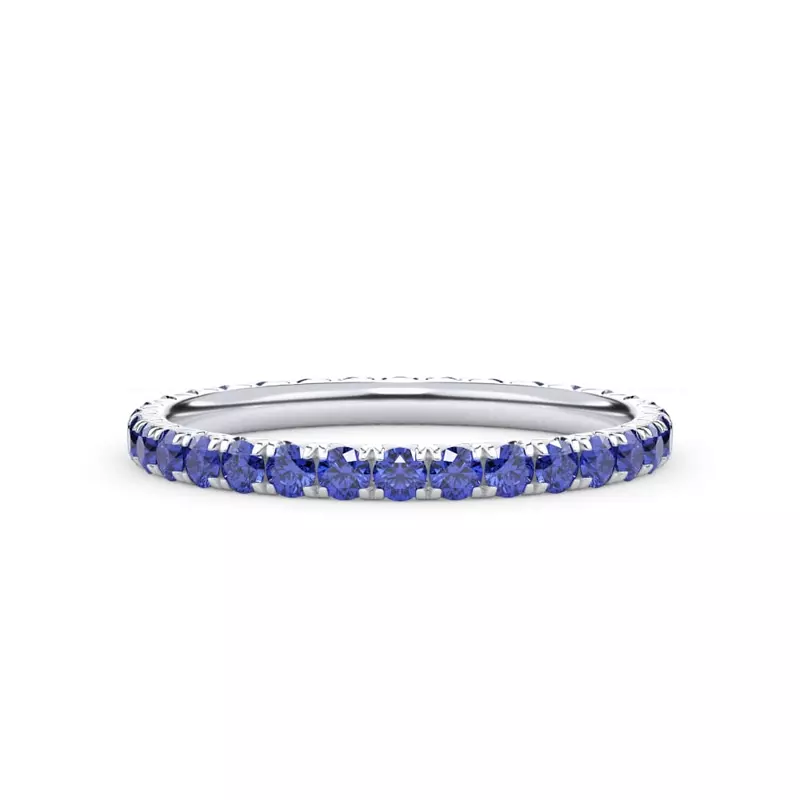 Platinum Sapphire Pavé Eternity Band