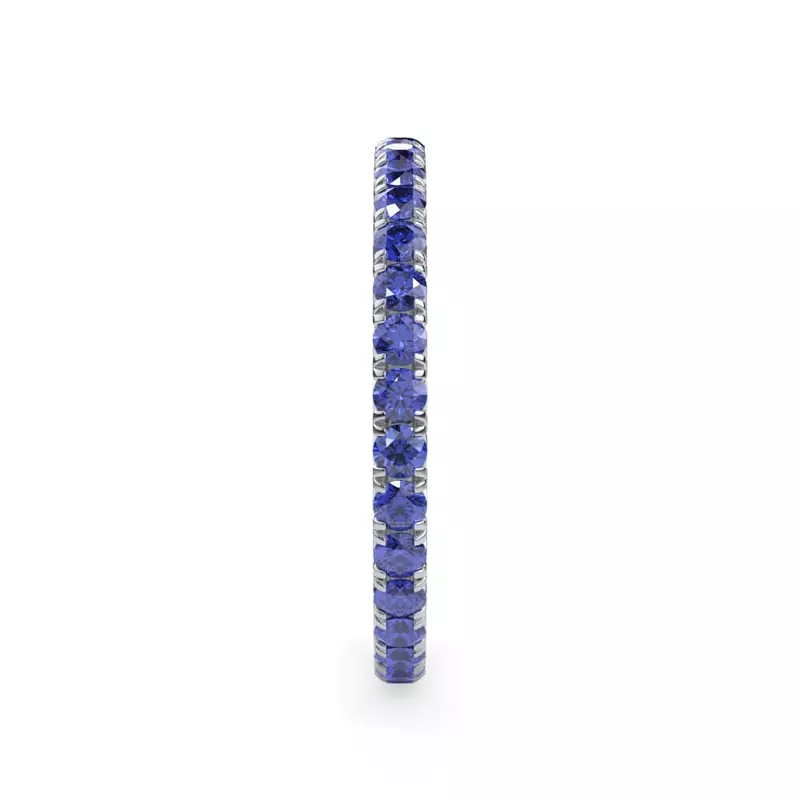 Platinum Sapphire Pavé Eternity Band