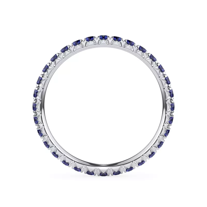 Platinum Sapphire Pavé Eternity Band