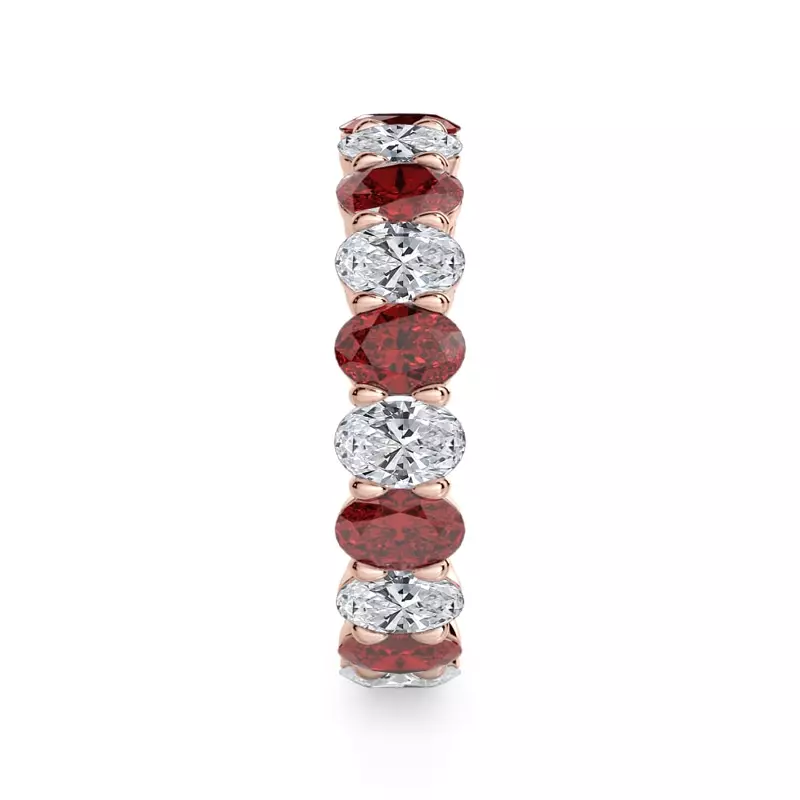 Classic Oval Ruby and Lab Diamond Eternity Ring