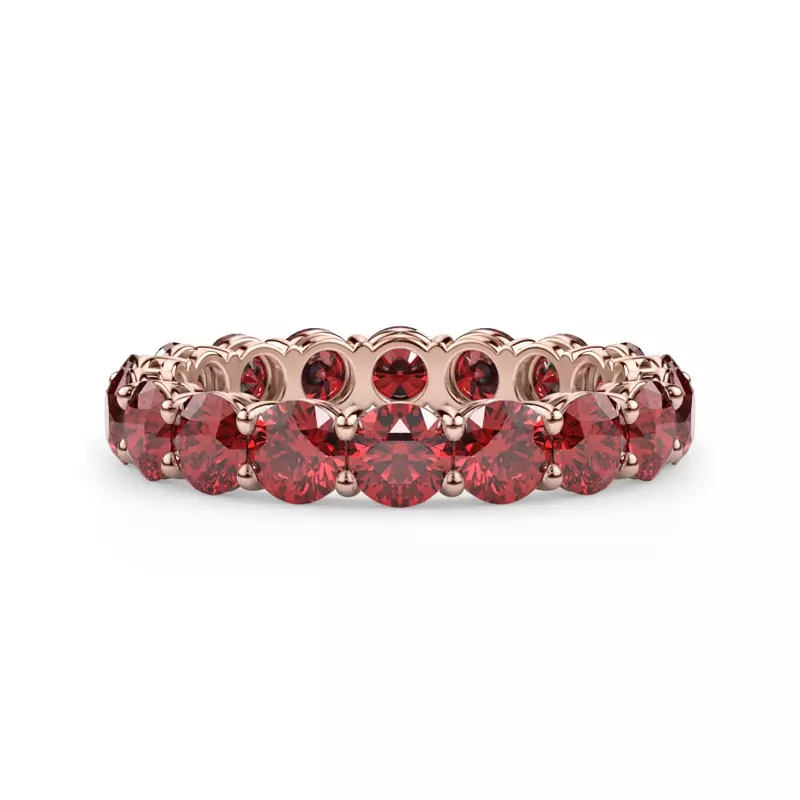 14K Rose Gold Classic Ruby Eternity Band