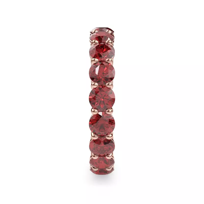 14K Rose Gold Classic Ruby Eternity Band