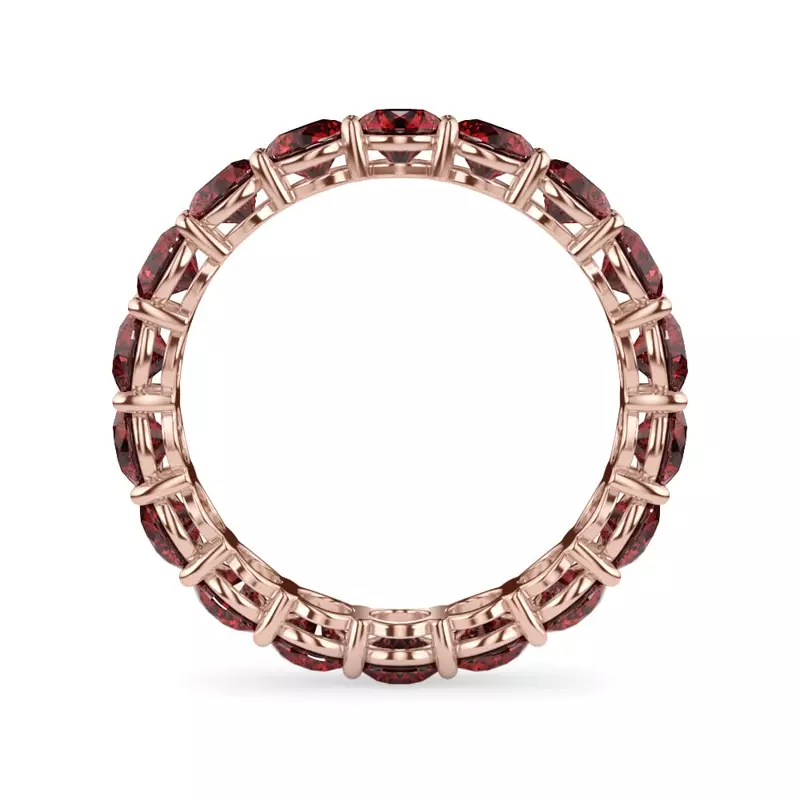 14K Rose Gold Classic Ruby Eternity Band